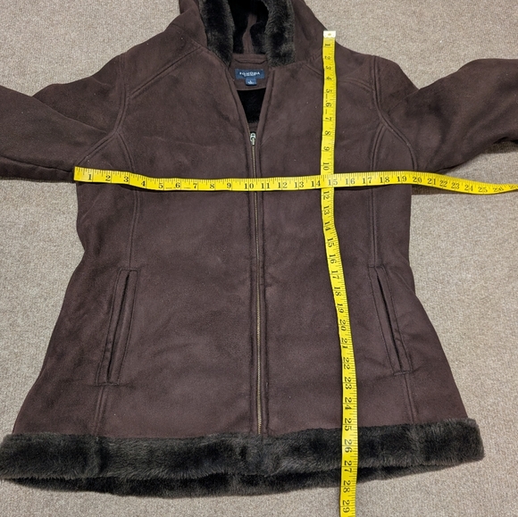 Sonoma Life + Style Women's Brown Suede Winter Jacket with Hood Size Large - Picture 7 of 7